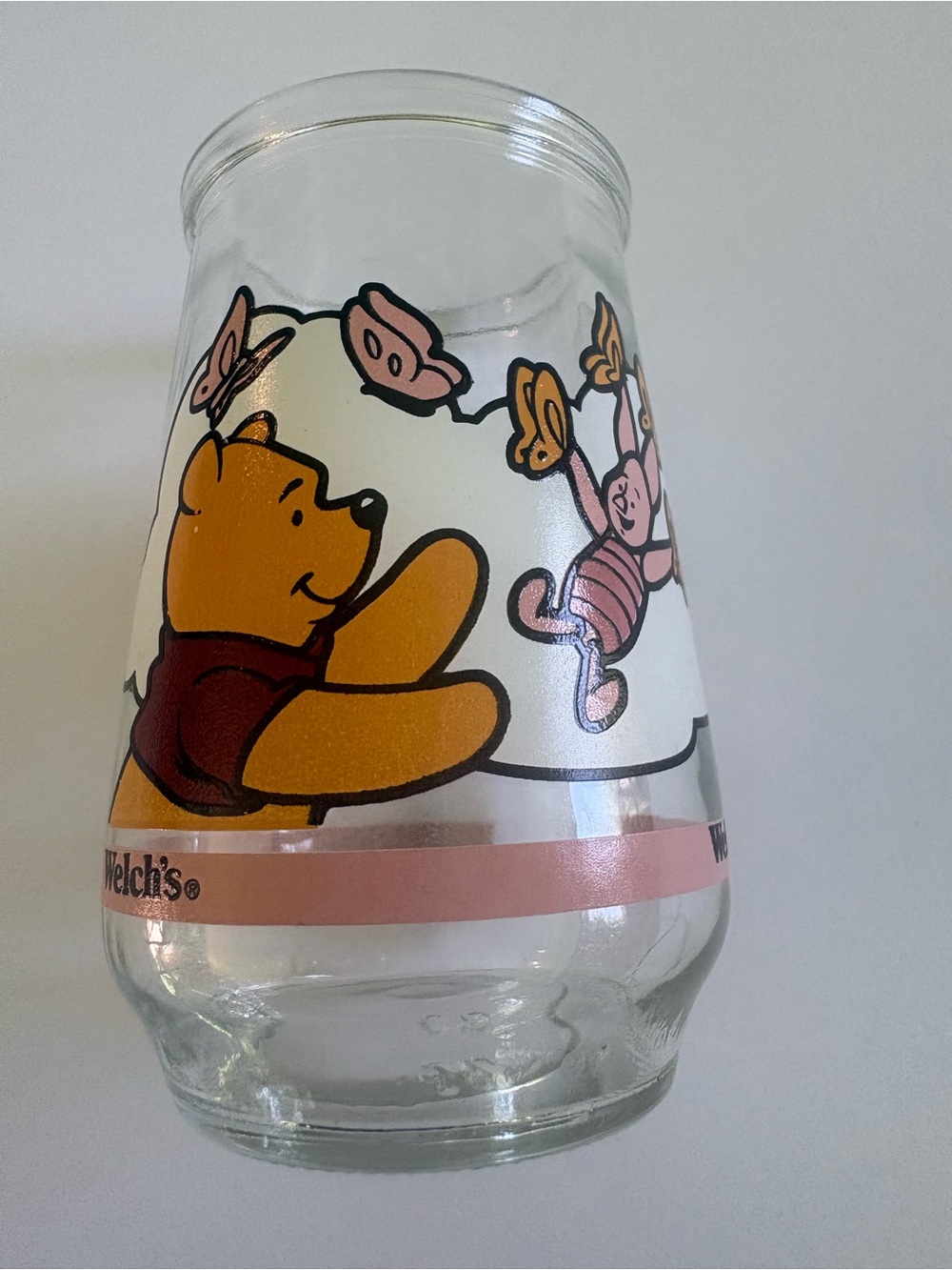 Winnie the Pooh Pink & Yellow Character Glass Bottle